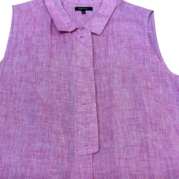 Lafayette 148 Sleeveless Pink Linen Blend Quiet Luxury Capsule‎ Wardrobe Size L - Picture 5 of 7